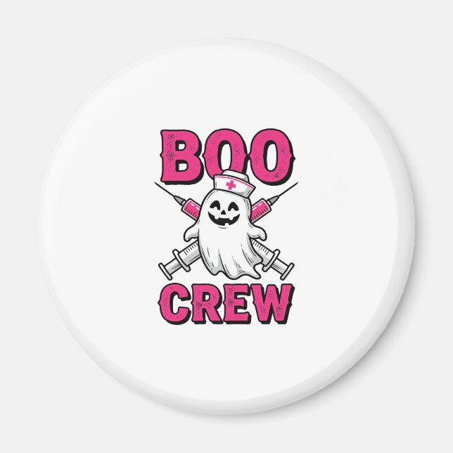 Boo Crew Nurse Ghost Halloween Vector Design_1 Magnet (Front)