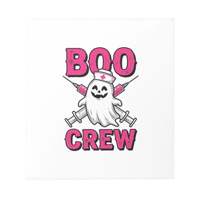 Boo Crew Nurse Ghost Halloween Vector Design_1 Notepad (Front)