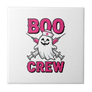 Boo Crew Nurse Ghost Halloween Vector Design_1 Tile