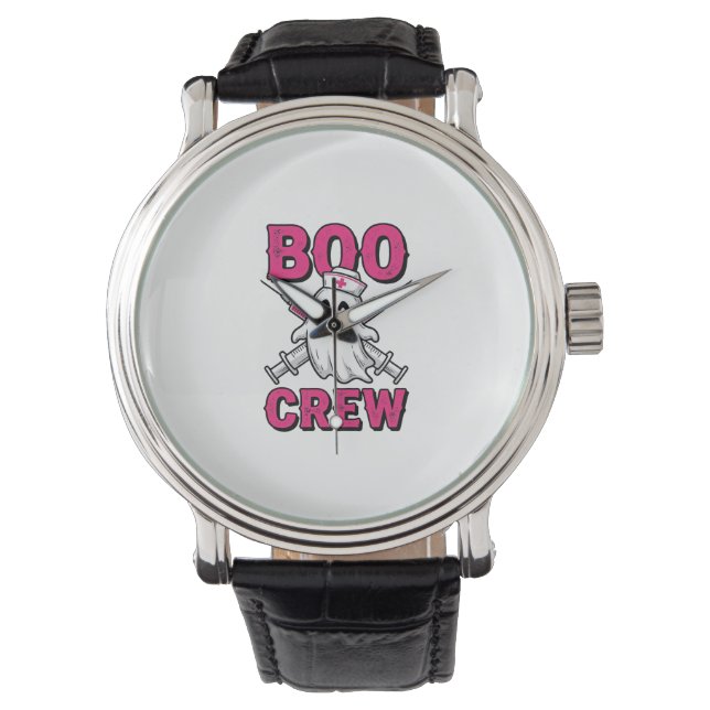 Boo Crew Nurse Ghost Halloween Vector Design_1 Watch (Front)