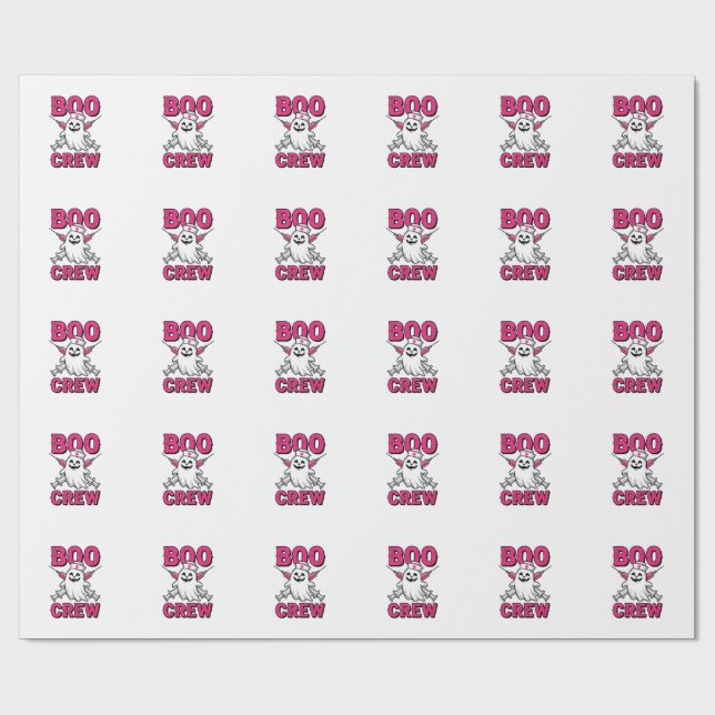 Boo Crew Nurse Ghost Halloween Vector Design_1 Wrapping Paper (Flat)