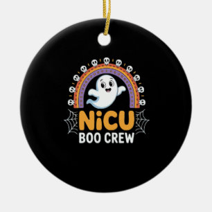 Boo Crew Nurse Halloween for Nurses Ghost Essentia Ceramic Tree Decoration