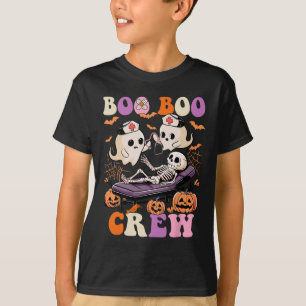 Boo Crew Nurse Halloween Ghost Skeleton Nurses Rn T-Shirt