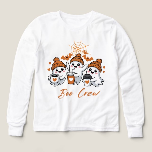 Boo Crew Shirt | Cute Ghost Squad Halloween  (Design Front)