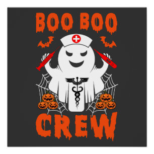 Boo Crew Shirt Halloween Party Shirt Nurse Poster