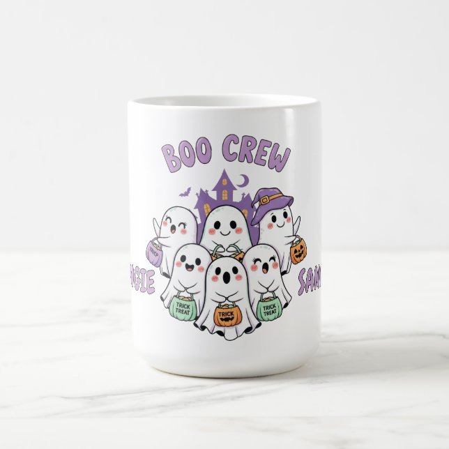 Boo Crew Two Names Halloween Coffee Mug (Center)