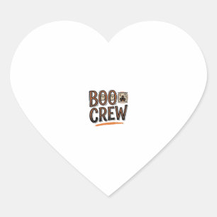 Boo Crew Vintage Halloween Engraving Shirt Design_ Heart Sticker