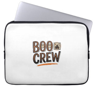 Boo Crew Vintage Halloween Engraving Shirt Design_ Laptop Sleeve