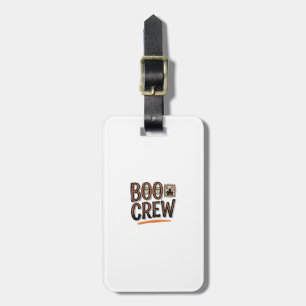 Boo Crew Vintage Halloween Engraving Shirt Design_ Luggage Tag