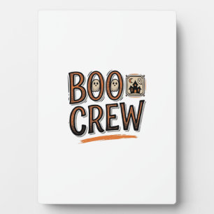 Boo Crew Vintage Halloween Engraving Shirt Design_ Plaque