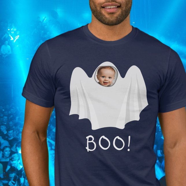 BOO! custom photo ghost spooky Happy Halloween fun T-Shirt (Creator Uploaded)