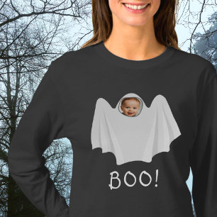 BOO! custom photo ghost spooky scary Halloween fun T-Shirt