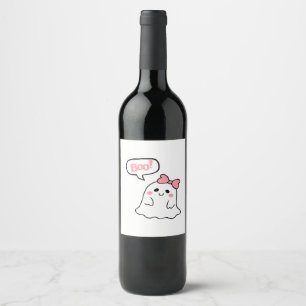 Boo! Cute Boo Minimal Clean Wine Label