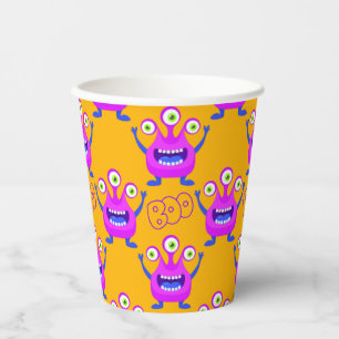Boo Cute Funny Spooky Monster Paper Cups