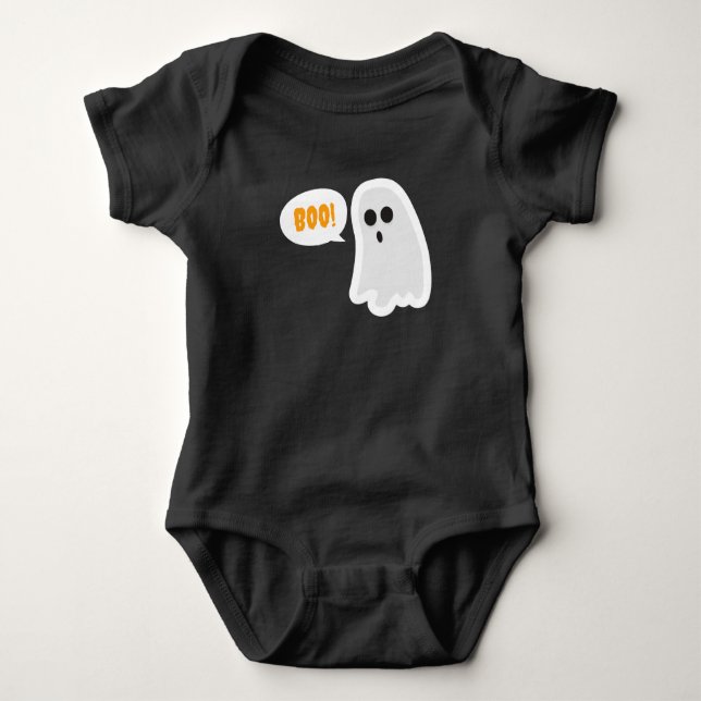 BOO! Cute Ghost Halloween Baby Bodysuits (Front)