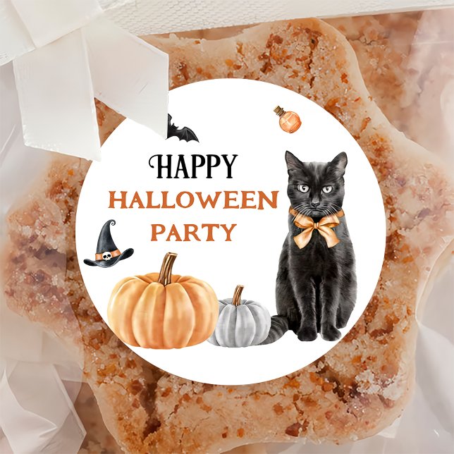 Boo Cute Ghost Halloween Party Classic Round Sticker (Creator Uploaded)