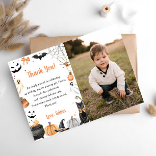 Boo Cute Ghost Halloween Party Thank You Card
