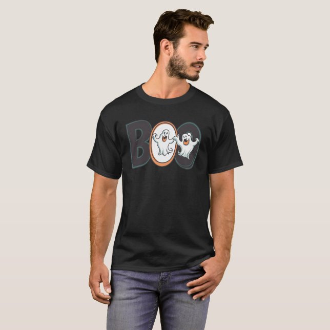 Boo Cute Halloween Ghosts Fun & Spooky  T-Shirt (Front Full)