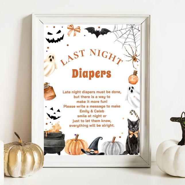 Boo Cute  "Late Night Diapers" Baby Shower Game Poster (Creator Uploaded)