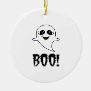 Boo! Cute Little Halloween By Lucas Retro Classic Ceramic Tree Decoration