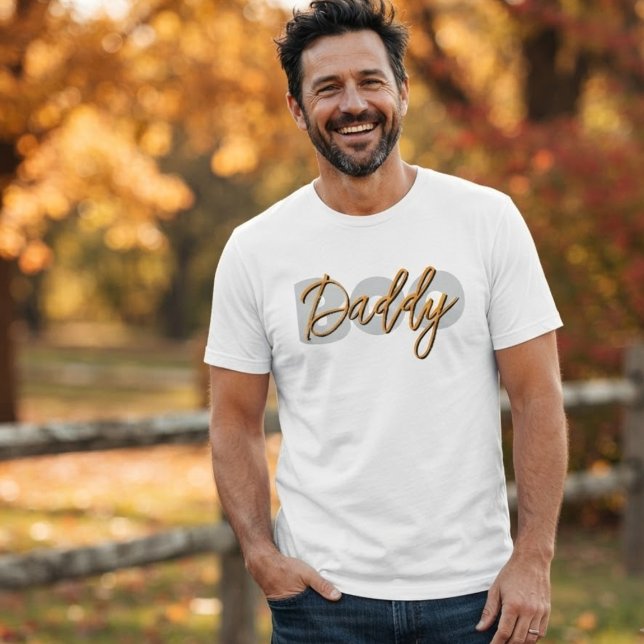 Boo Daddy Orange Grey Typography Halloween T-Shirt (Creator Uploaded)