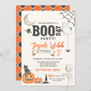 BOO-DAY Party Spooky Kids Halloween Birthday Invitation