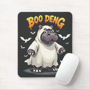 Boo Deng Ghost Baby Pygmy Hippo Moo Deng Halloween Mouse Pad