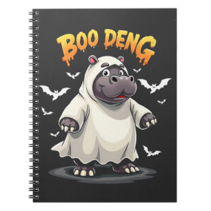 Boo Deng Ghost Baby Pygmy Hippo Moo Deng Halloween Notebook