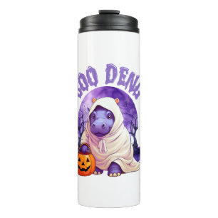 Boo Deng Moo Deng Cute Baby Pygmy Hippo Halloween Thermal Tumbler