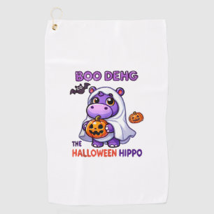 Boo Deng The Halloween Hippo Cute Bouncy Pig Costu Golf Towel