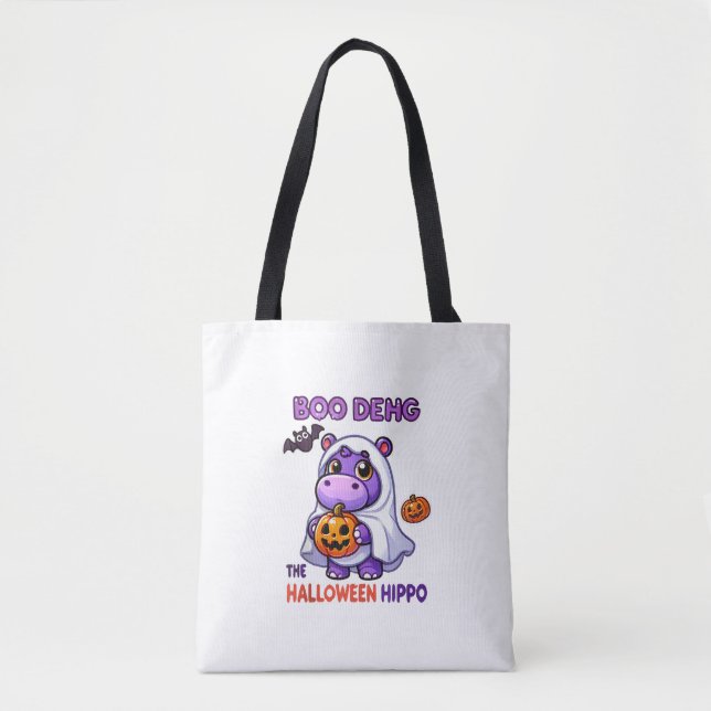 Boo Deng The Halloween Hippo Cute Bouncy Pig Costu Tote Bag (Front)
