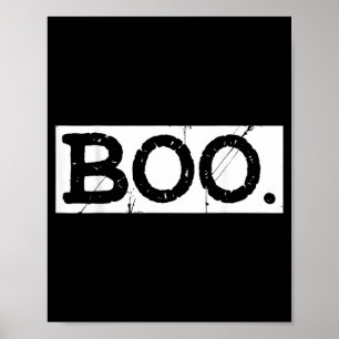Boo distressed retro ghost halloween aesthetic  poster