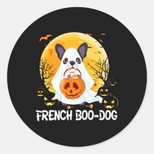 Boo Dog Frenchie French Bulldog Boo Halloween Fun Classic Round Sticker