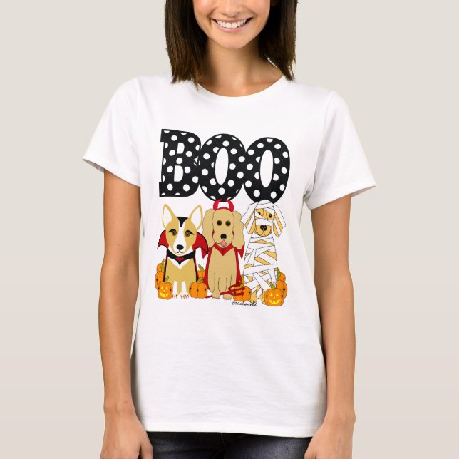 Boo Dogs in Costume Halloween Dog Lover's Shirt (Front)