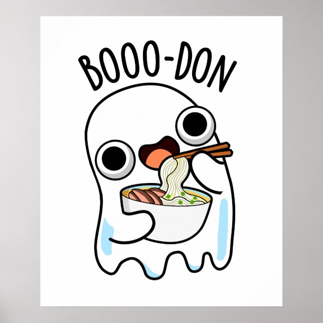 Boo-don Funny Ghost Udon Pun  Poster (Front)