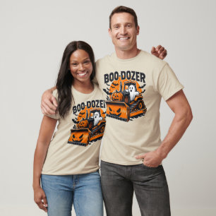 Boo-Dozer Halloween Construction Ghost Pumpkin T-Shirt