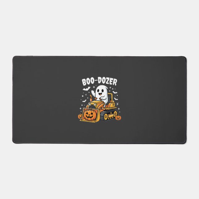 Boo Dozer Halloween Ghost Bulldozer_1 Desk Mat (Front)