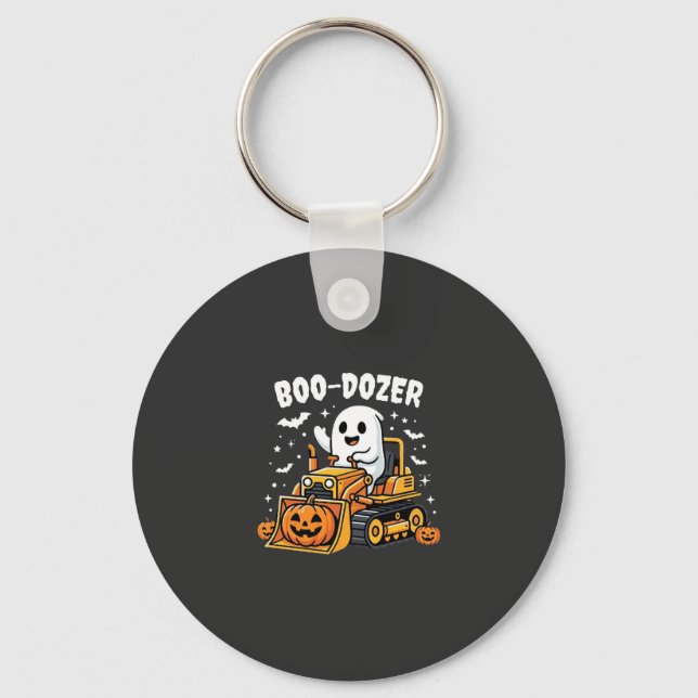Boo Dozer Halloween Ghost Bulldozer_1 Key Ring (Front)
