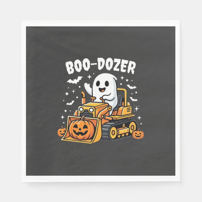 Boo Dozer Halloween Ghost Bulldozer_1 Napkin (Front)
