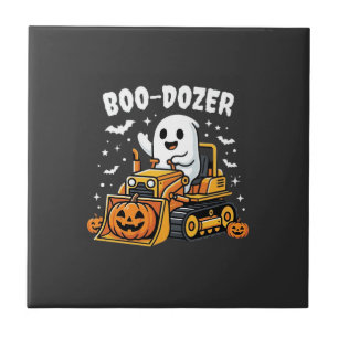 Boo Dozer Halloween Ghost Bulldozer_1 Tile