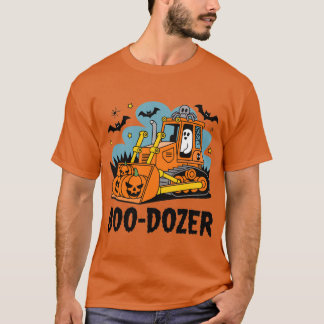 Boo Dozer Halloween Ghost Bulldozer Construction T-Shirt