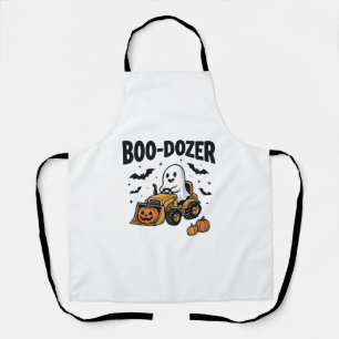 Boo-Dozer Halloween Ghost Bulldozer Design_1 Apron