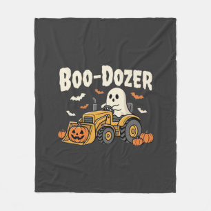 Boo-Dozer Halloween Ghost Bulldozer Design_1 Fleece Blanket