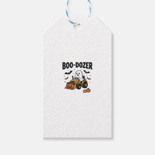 Boo-Dozer Halloween Ghost Bulldozer Design_1 Gift Tags