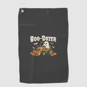 Boo-Dozer Halloween Ghost Bulldozer Design_1 Golf Towel