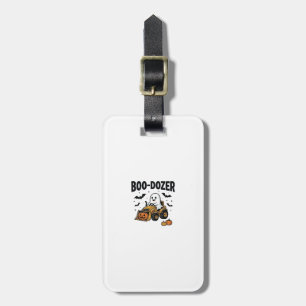 Boo-Dozer Halloween Ghost Bulldozer Design_1 Luggage Tag