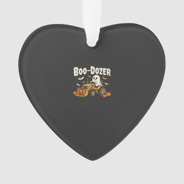 Boo-Dozer Halloween Ghost Bulldozer Design_1 Ornament (Front)