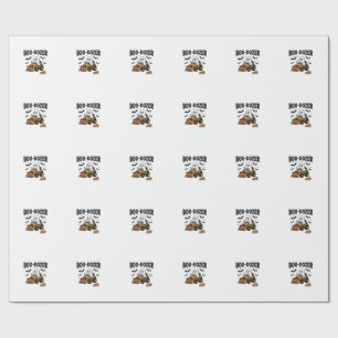 Boo-Dozer Halloween Ghost Bulldozer Design_1 Wrapping Paper