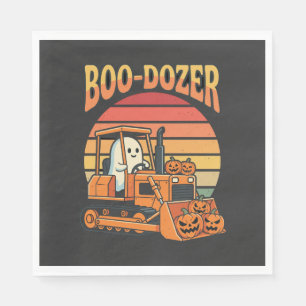 Boo-Dozer Halloween Ghost Pumpkin Bulldozer Napkin