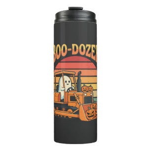 Boo-Dozer Halloween Ghost Pumpkin Bulldozer Thermal Tumbler